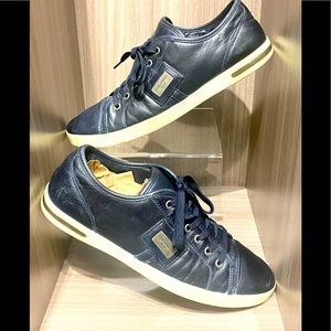 DOLCE & GABBANA SPORT MENS NAVY BLUE GENUINE LEATHER CS0900 SNEAKERS SIZE 9.5